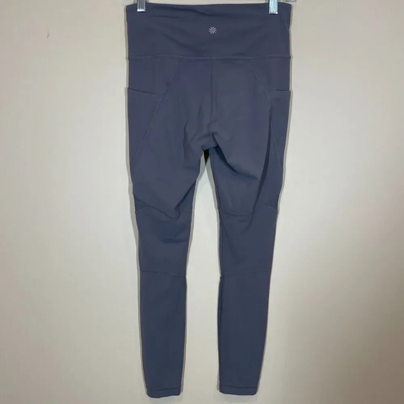 ATHLETA Meshblock Stash Pocket Salutation Tights Gray Blue Size Small - Picture 3 of 13